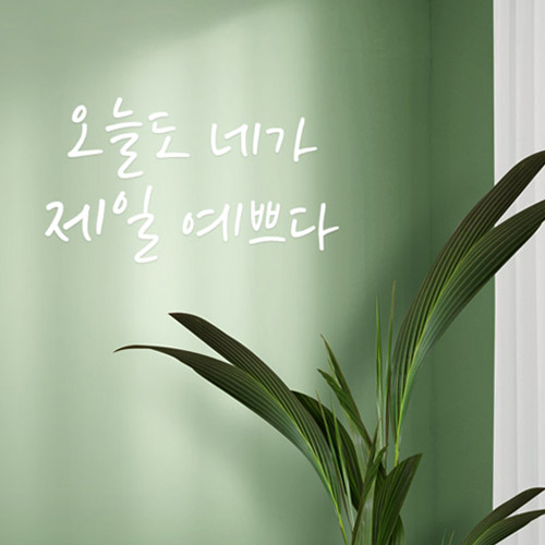 더굿데이 홈데코 감성글 4종 데코 글자컷팅 스티커 1 오늘도 네가 제일 예쁘다 대