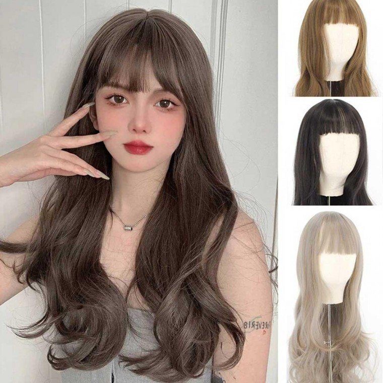 2023 긴머리 웨이브 통가발 롱 자연스러운 전체 롱 가