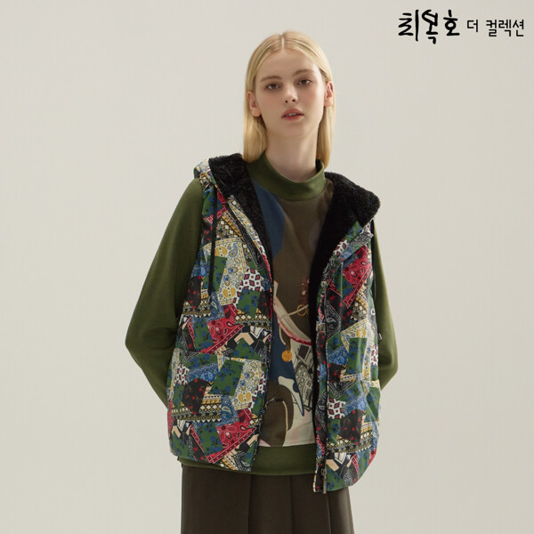 최복호 23FW 최복호 더 컬렉션 아트프린트 패딩조끼 티셔츠 총 2종