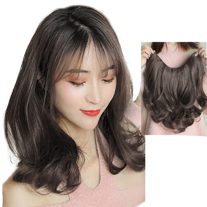 이쁘다샵 가발위드 1피스 웨이브 볼륨머리 헤어펌 헤어피스 네츄럴블랙35cm 1개