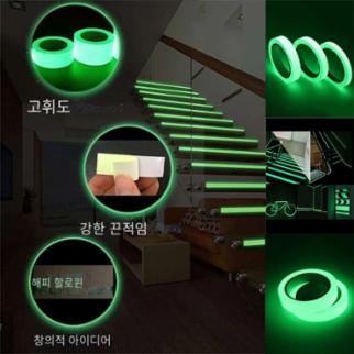 야광 테이프 녹색 경고 지면 조명 저장 계단 미끄럼 방지 스티커 반사 형광 장식