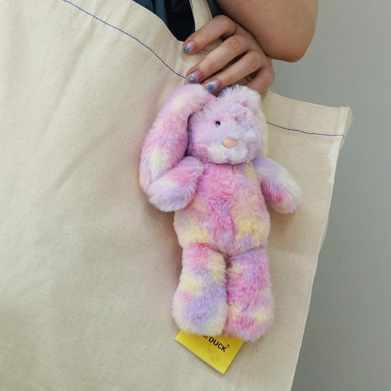 러키펀치 레인보우 컬러 왕토끼 인형 키링 - 토끼인형 레인보우인형 BIG사이즈 무지개