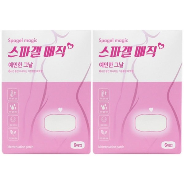 땡큐온 예민한 그날 스파겔 매직 패치 6매입 x2개 복부패치