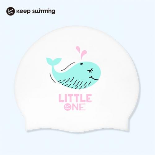 킵스위밍 실리콘 수모 디자인 키즈캡 리틀고래