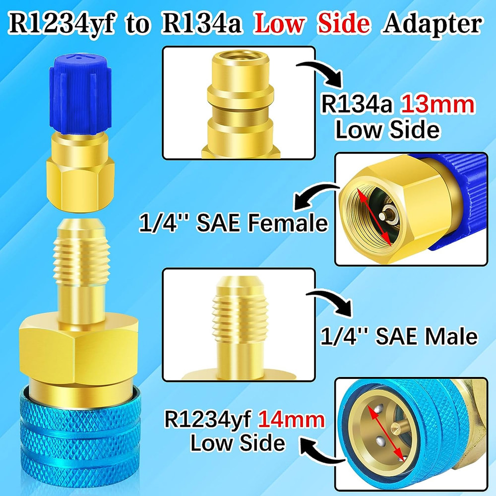 하이 로우 사이드 퀵 커플러 어댑터 키트 변환 개 R1234YF-R134A R1234YF 2