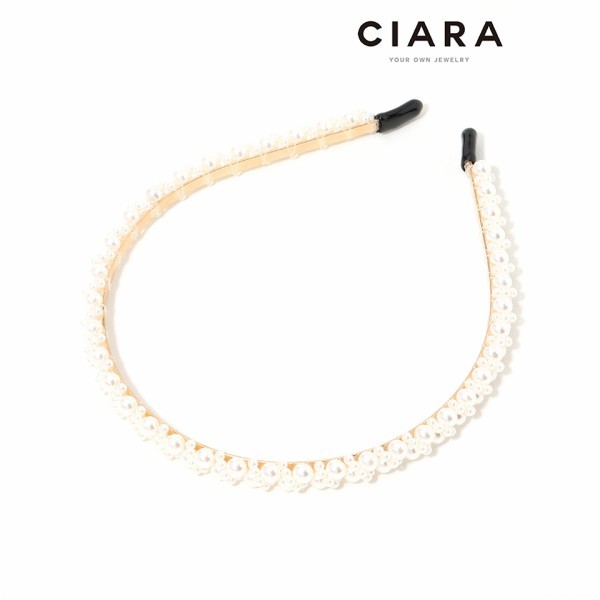 씨아라 CIARA 13K Follo 버블 진주라인 헤어밴드 GoldPlated