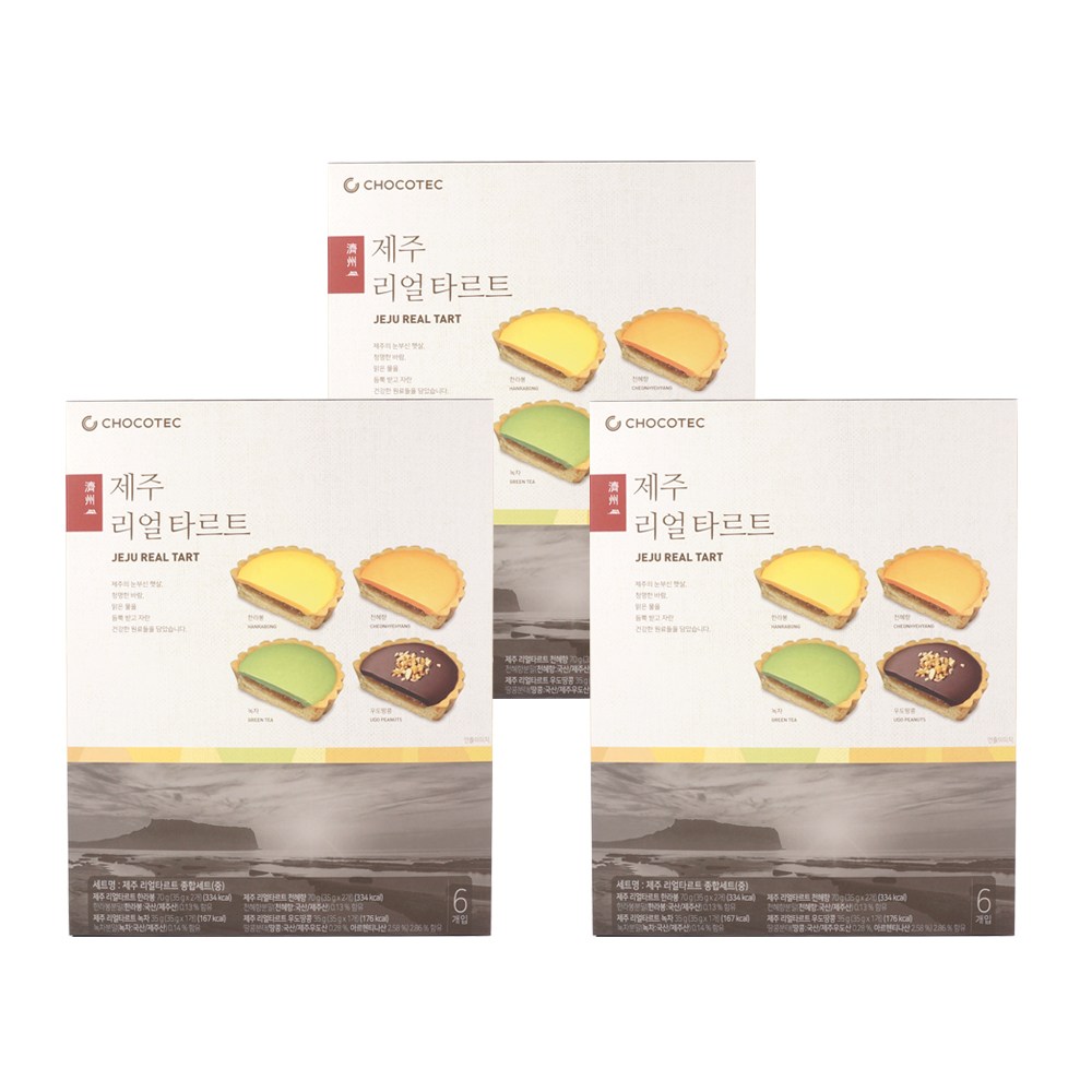 세종상사 제주 리얼타르트 6개입 X 3개입 기념품 간식 3개 224g