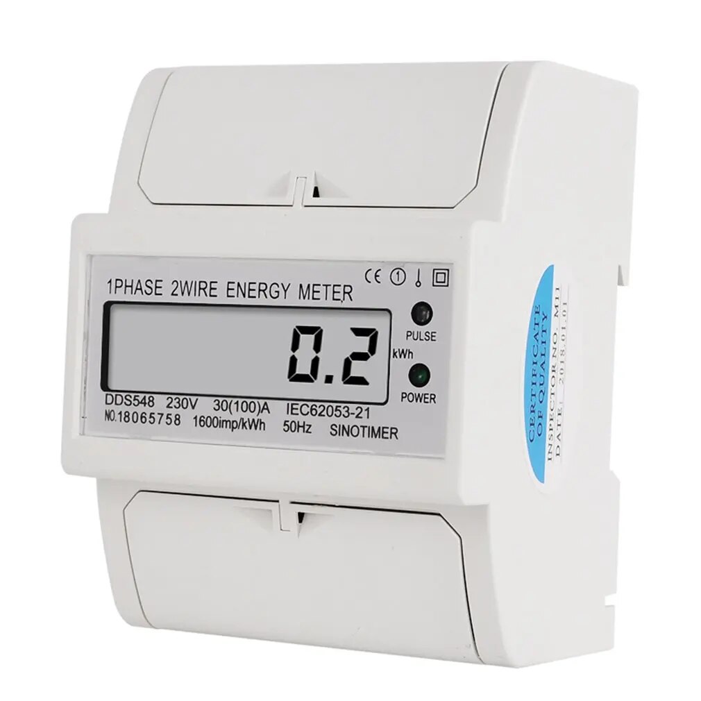 2024 SINOTIMER 디지털 전원 계량기 전기 측정 계량기 DIN 레일 마운트 230V AC 단상 2 선 DDS548 30-100A