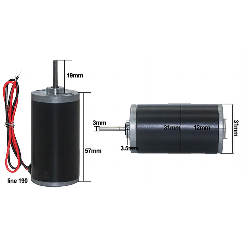31ZY 영구 자석 DC 모터 마이크로 대형 토크 모터 전진 후진 고속 모터 6v12v24v
