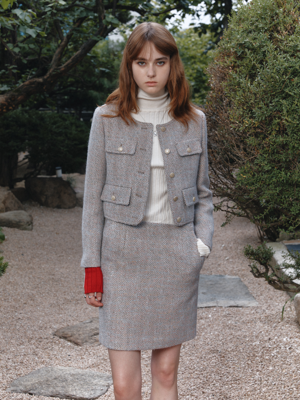 뮤제 MUSEE LOREN Crop Wool Tweed Jacket