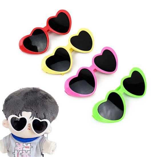 옐로우 선글라스 인형소품 하트 인형안경