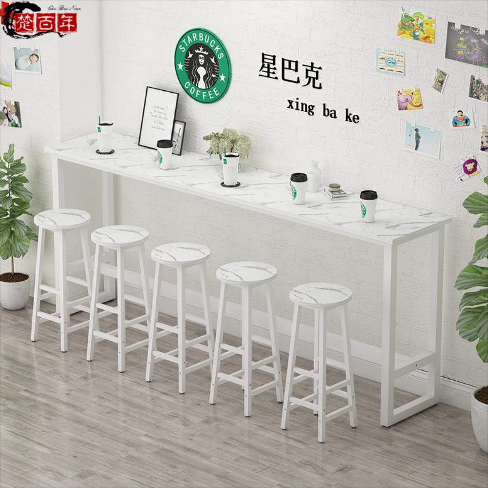 베란다 아일랜드 식탁 홈 거실 다이닝 테이블 바 벽 하이 간단한 발코니 롱 밀크 티 숍