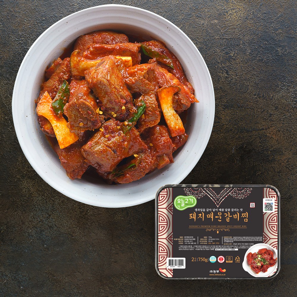 농부 오늘고기 돼지 매운 갈비찜 750g 750g 1개