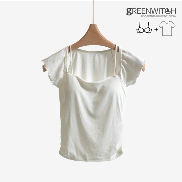 GREENICH GW 레이어드 캡소매 노브라티 브라탑 캡내장 요기복