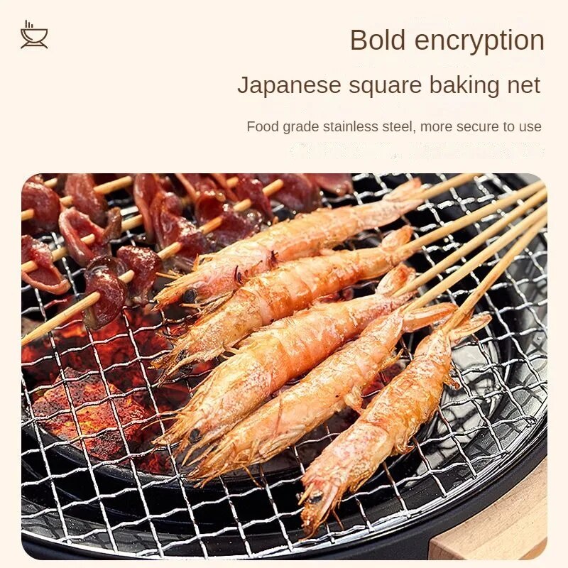 가정용 바베큐 그릴 덜 램프블랙 야외 고품질 캠핑 세탁 가능한 두꺼운 숯 실내 로스트 차 요리 그릴