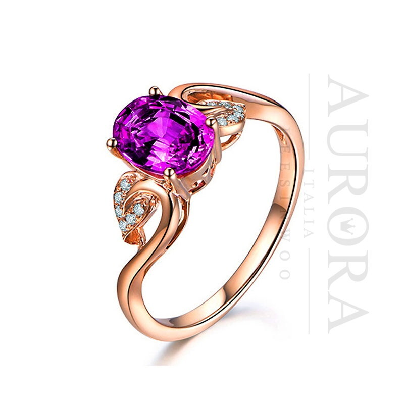 AURORA 명품디자인 퍼플사파이어 반지 ST-110-1