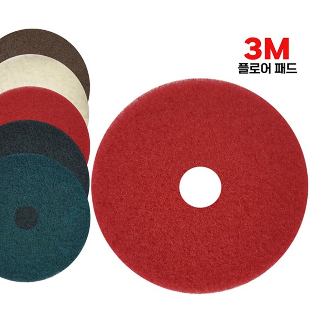 3M 3M 3M 마루광택기패드 적색 5100 1박스 5개 15-20ch 바닥 광택 세척 오염 플로어패드