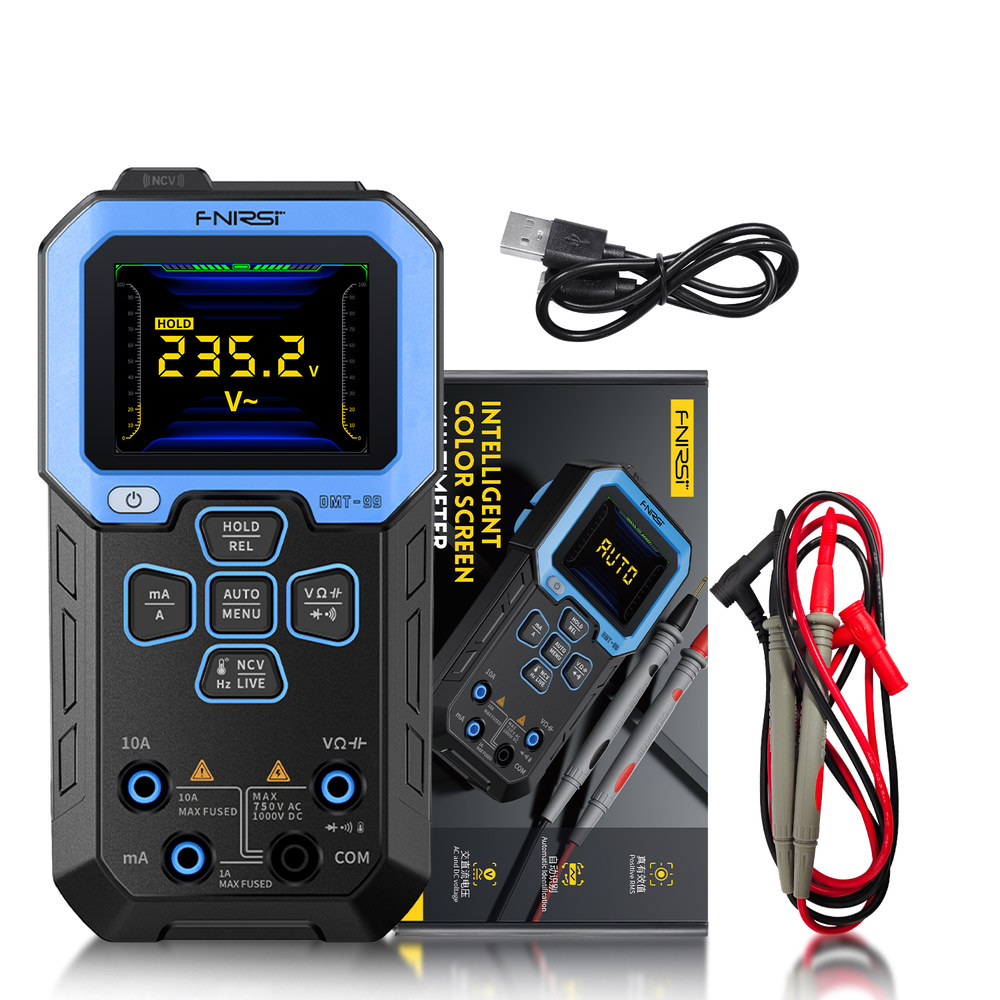 디지털 멀티미터 9999 스마트 전문 테스터 10A True RMS 자동 범위 AC DC Ohm Hz 커패시턴스 DMT-99 1000V