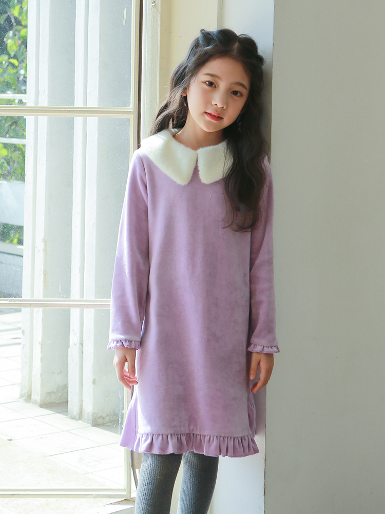 아이러브제이 겨울 프롬 퍼카라 원피스 JRWOP19