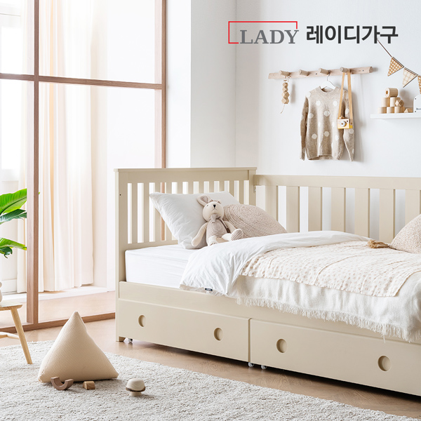 레이디가구 스칸딕 데일리 데이베드 가드형 원목침대 SS + 미니포켓 매트리스 17cm