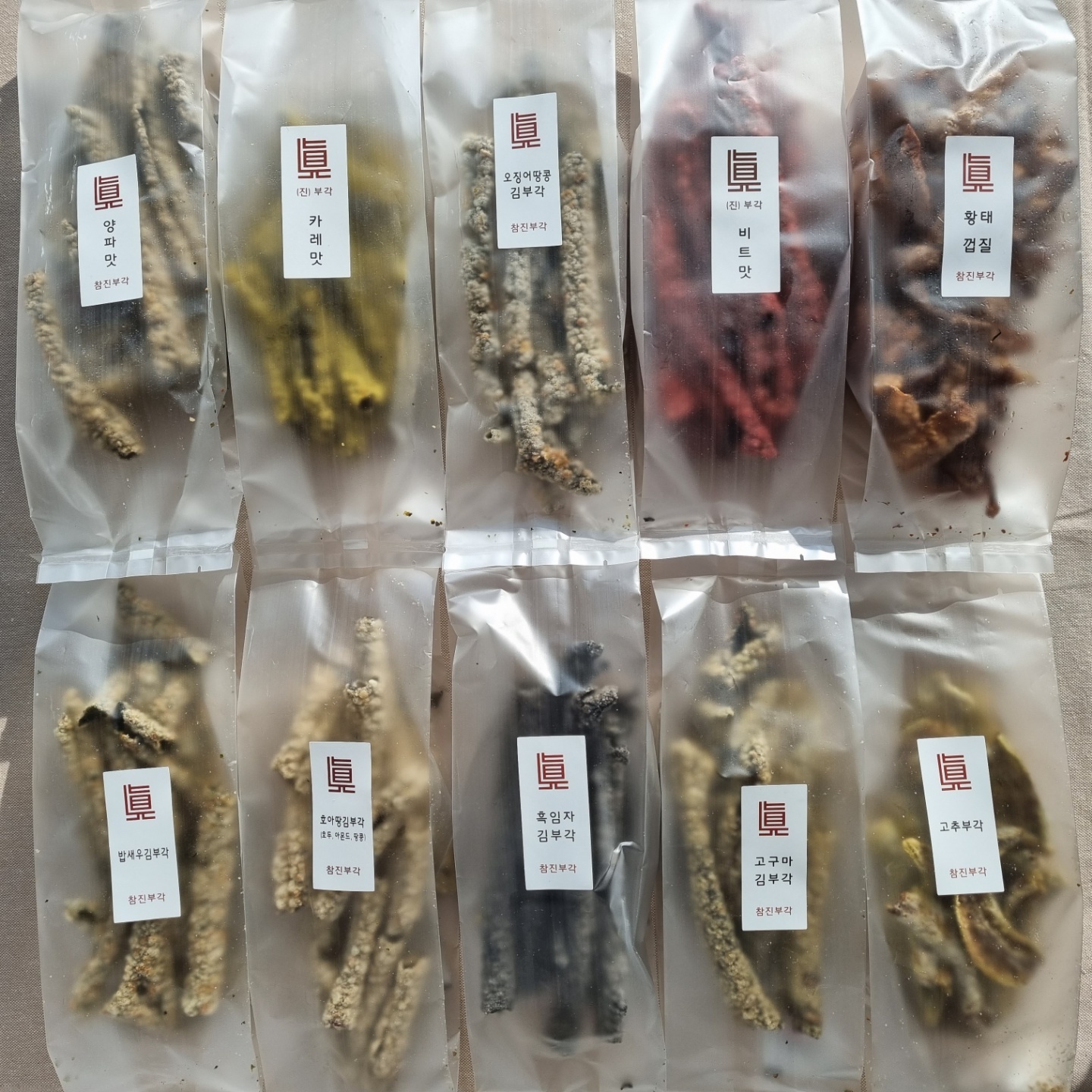 참진 수제 김부각 고추부각 선물세트 60g 7종류 10봉