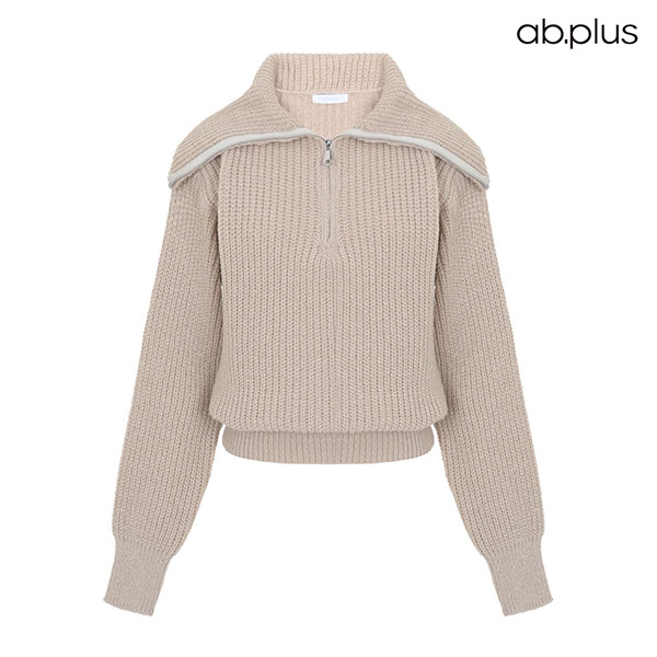 에이비플러스 ab plus 정품러 넥 집업 포인트 니트 LSY1MW35A 597045