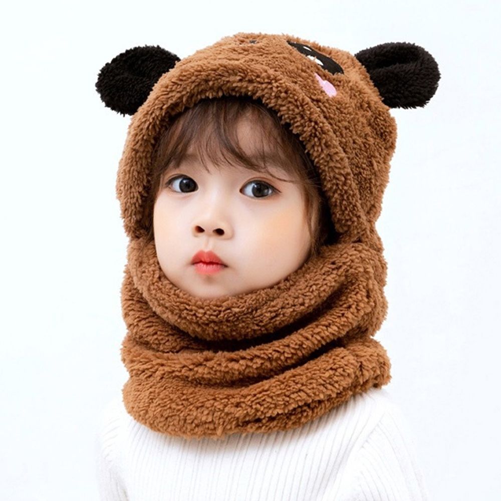 겨울 어린이 아이 일체형 캐릭터 워머 모자 보온