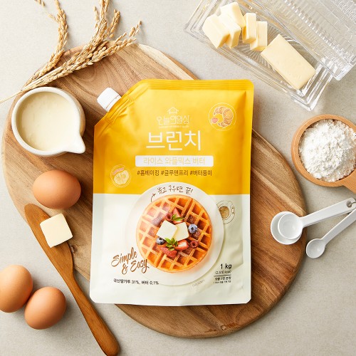 업체발송 흥국에프앤비 오늘의 일상 브런치 와플믹스 플레인 1kg 3세트