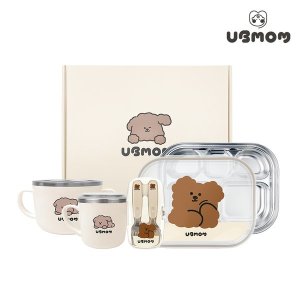 유비맘 초코몽이 식기 선물세트 식판 스푼포크 면기 컵
