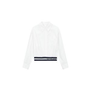 지컷 레터링 블루종 블라우스 7224160601