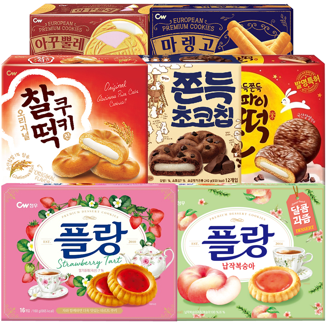 청우 찰떡쿠키 215g 10개입 외 9종 쫀득초코칩 마렝고 아꾸뿔레 플랑 그랑쉘