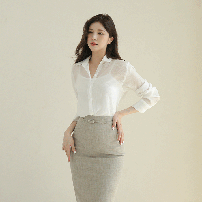 데이츠 여리 시스루 블라우스