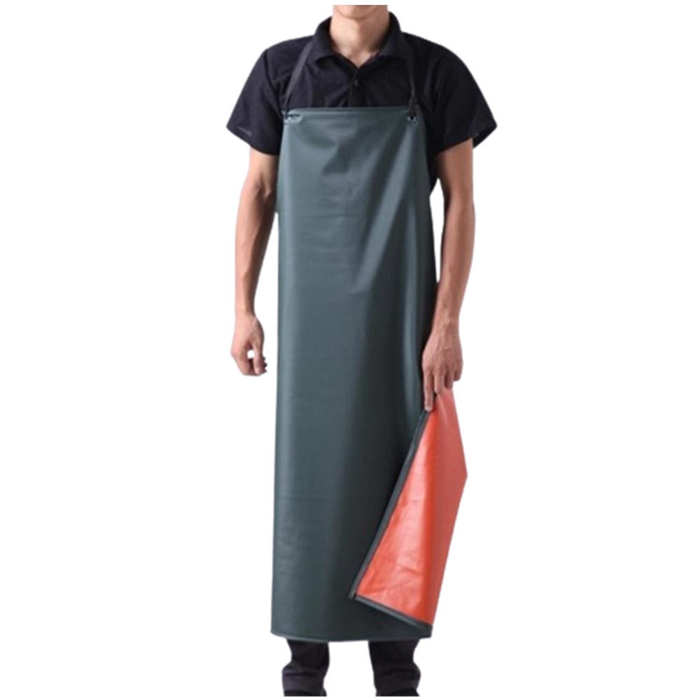 가공 공장용 방수코팅 앞치마 다크그린 정육점 발골사 무지 롱 1개