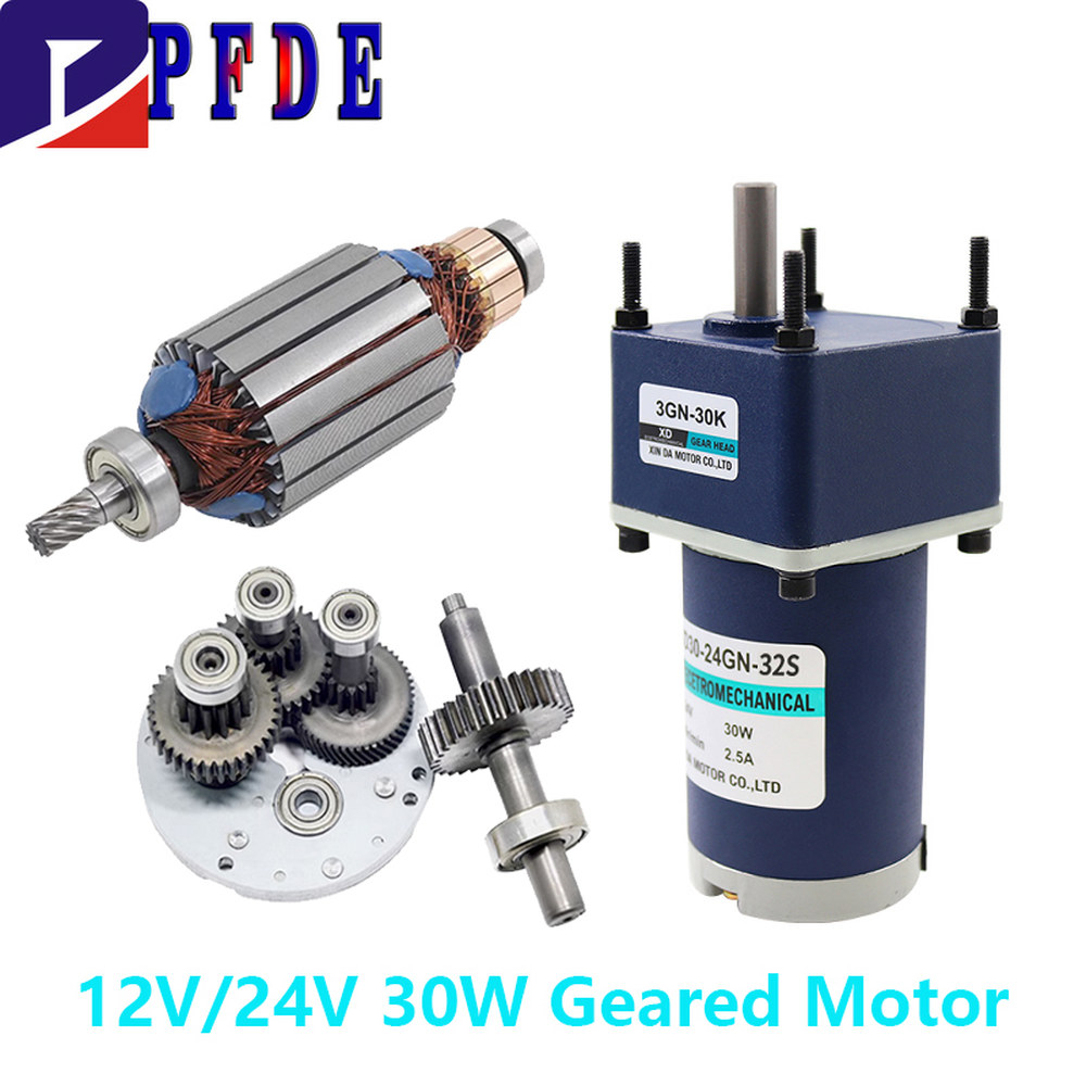 DC 기어 감속기 모터 토크 속도 조절 CW 12V 30W XD3D30-12GN