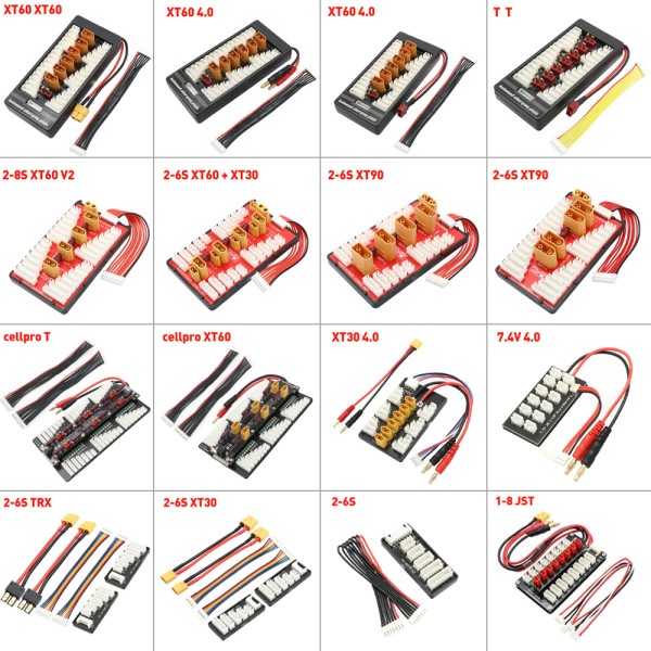 RC 모델용 Lipo 배터리 병렬 충전 보드 2-6S 2-8S T XT60 XT90 XT30 JST Imax B6 B6AC B8 급속