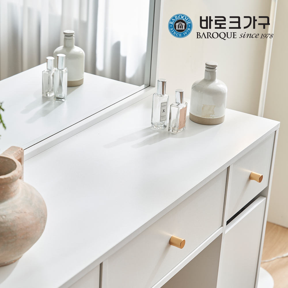 바로크가구 메리미 와이드 화장대 거울 세트