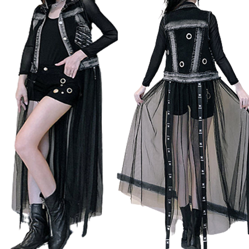 도다인 WAWAMOM 특허브랜드 봄조끼 여성 데님 청조끼 행사복 공연의상 블랙A M 52kg BMZ50D
