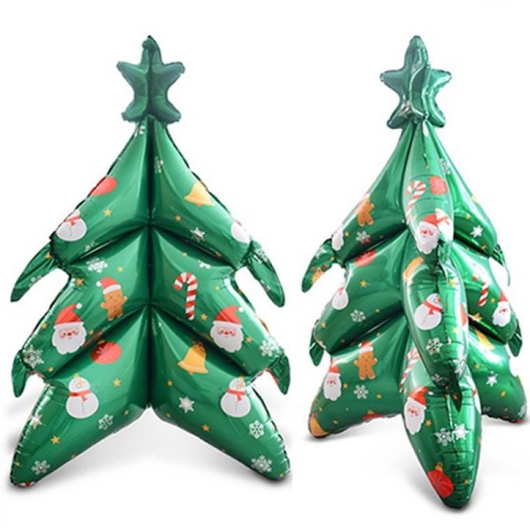 크리스마스 3D 3단 대형 트리 은박풍선 xmas 파티 주인공 초록초록 산타 루돌프 선물 별