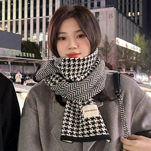 은창 제비 체크 니트 포근 머플러 목도리 겨울 방한 스카프 가을 여자