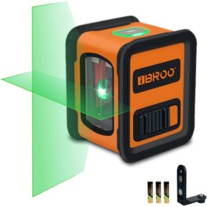 IBROO 레이저 레벨 셀프 레벨링 100ft 일본 SHARP Green Cross Line Lasers Tech 5X Bright Laser Leveler Tool 그림 걸