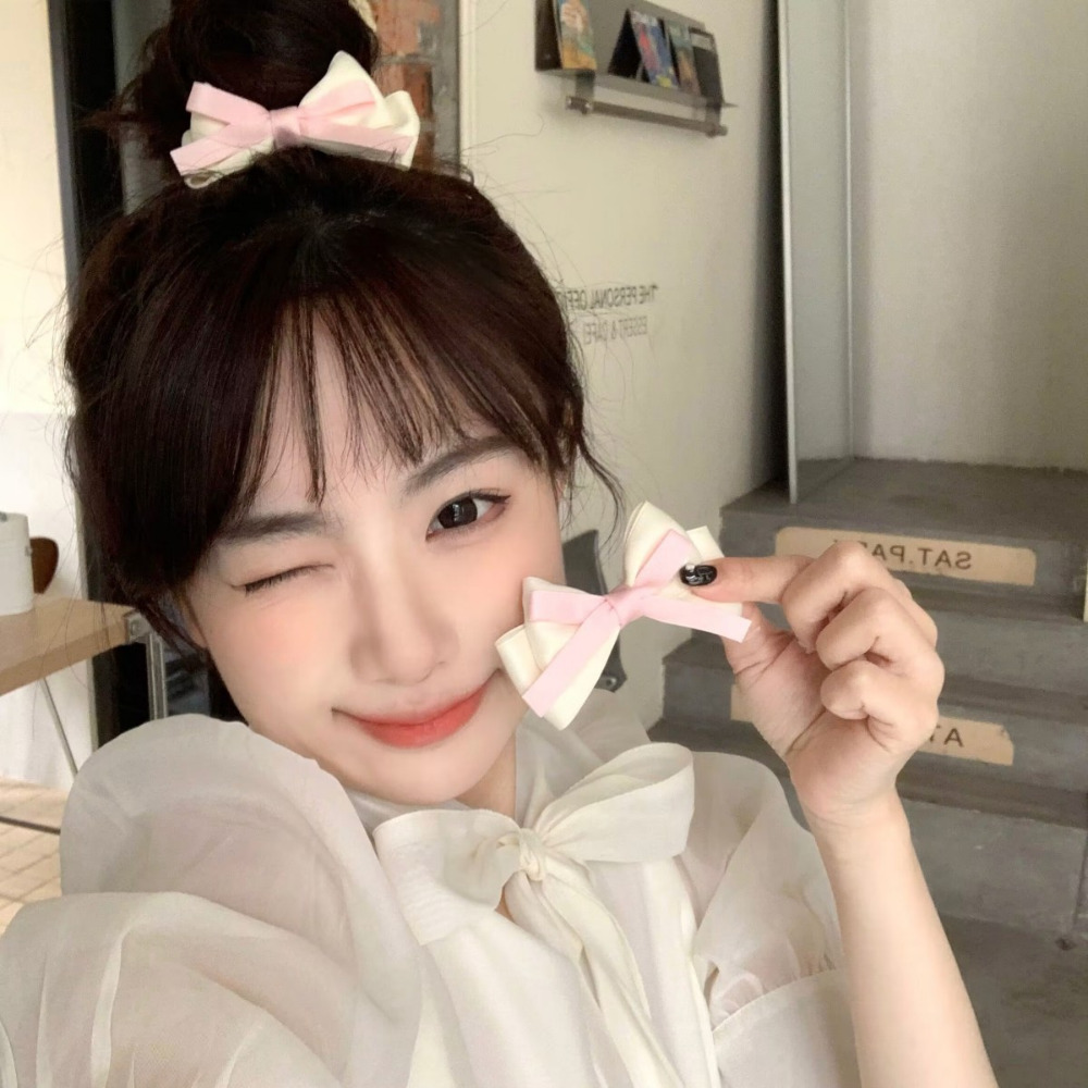나비 리본 헤어 머리 집게핀