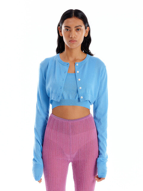 EENK 잉크 URI Cashmere Crop Cardigan - Light