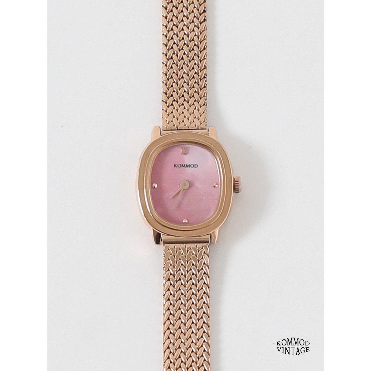 꼬모드빈티지 ORE 02 rose quartz metal 오르02 여성메탈 손목시계 매탈밴드