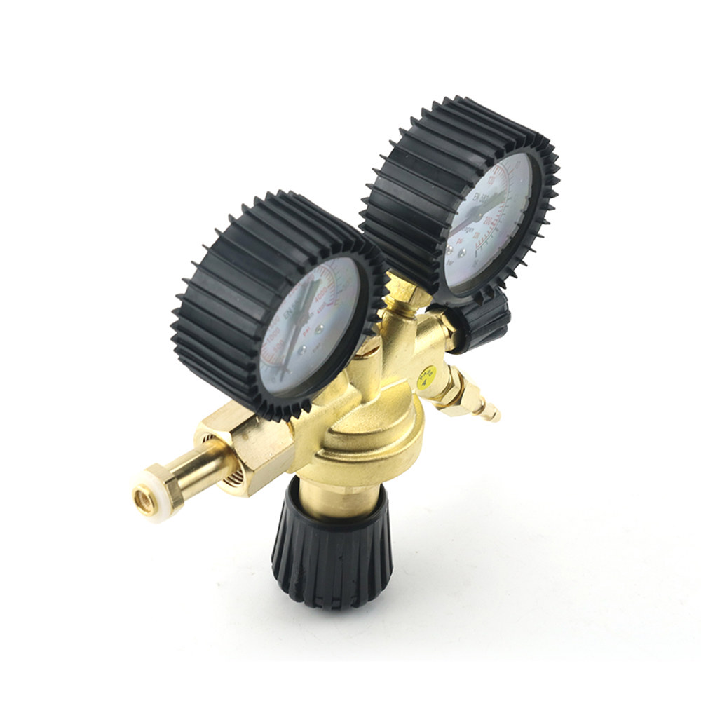 황동 질소 조절기 가스 감압 밸브 연결 게이지 MAG MIG 용접 W21 8 스레드 0-4500PSI