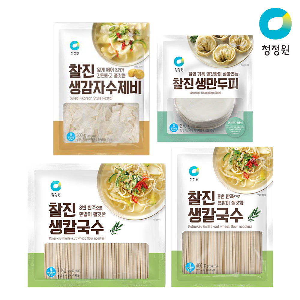 종가집 청정원 냉장면 3종 칼국수 감자수제비 만두피 4개 450g