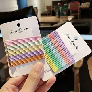 여성 물결 헤어핀 컬러 헤어 장식 간편 머리핀