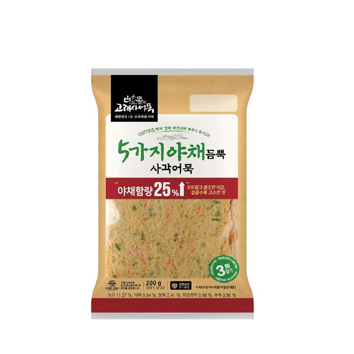 늘푸른바다 고래사 5가지 야채듬뿍 사각어묵 300g