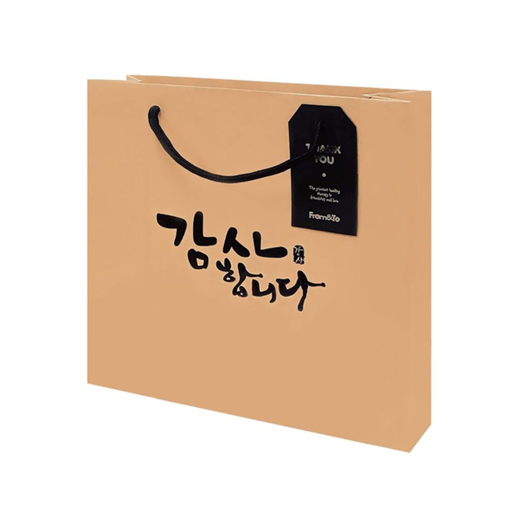 프롬앤투 프롬앤투 크라프트 정사각 쇼핑백 감사 소형 10매 세트 1P 가방