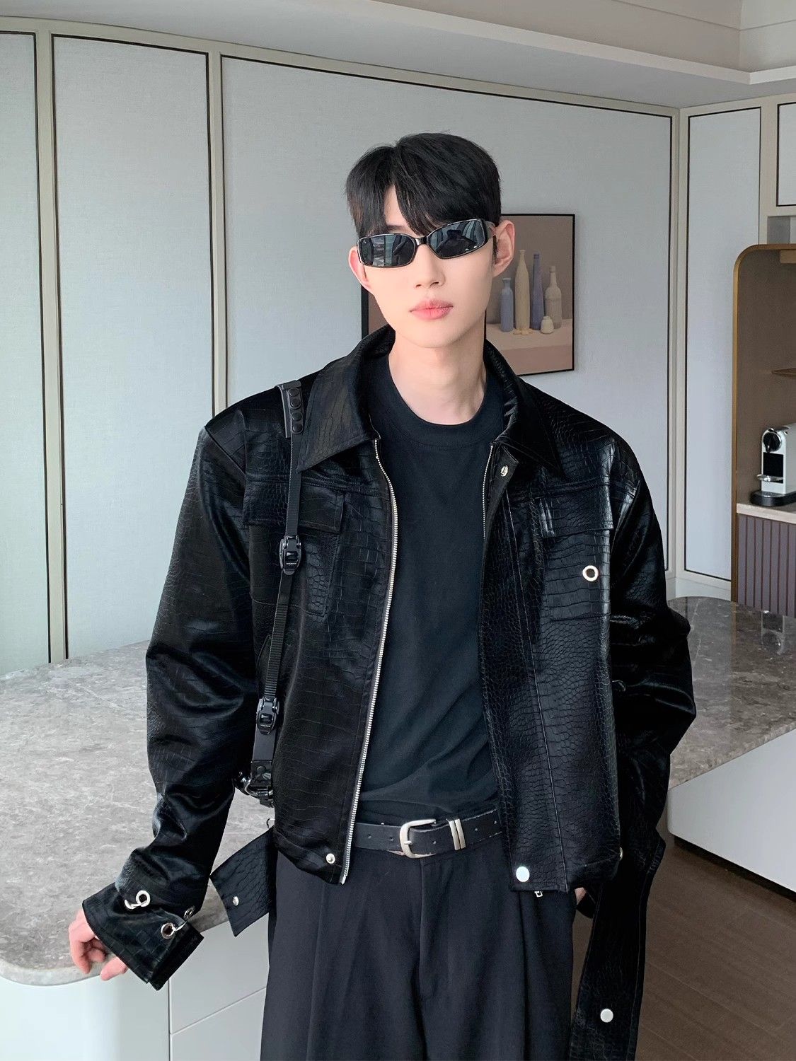 겨울 데일리 스트릿 루즈핏 오버핏 캐주얼 집업 아우터 레더자켓 가죽자켓 겨울자켓
