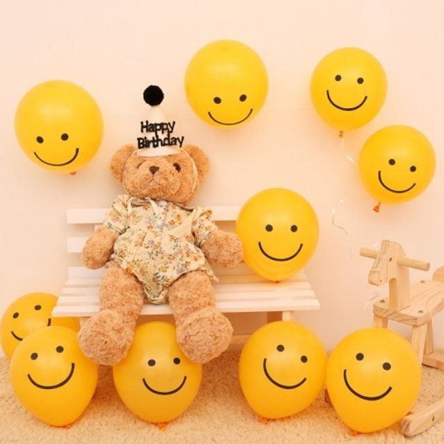 생일 파티 풍선 스마일 풍선 100개